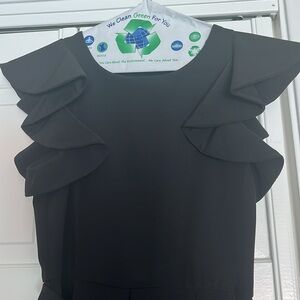 GB girls black ruffle sleeve jumpsuit, size 12